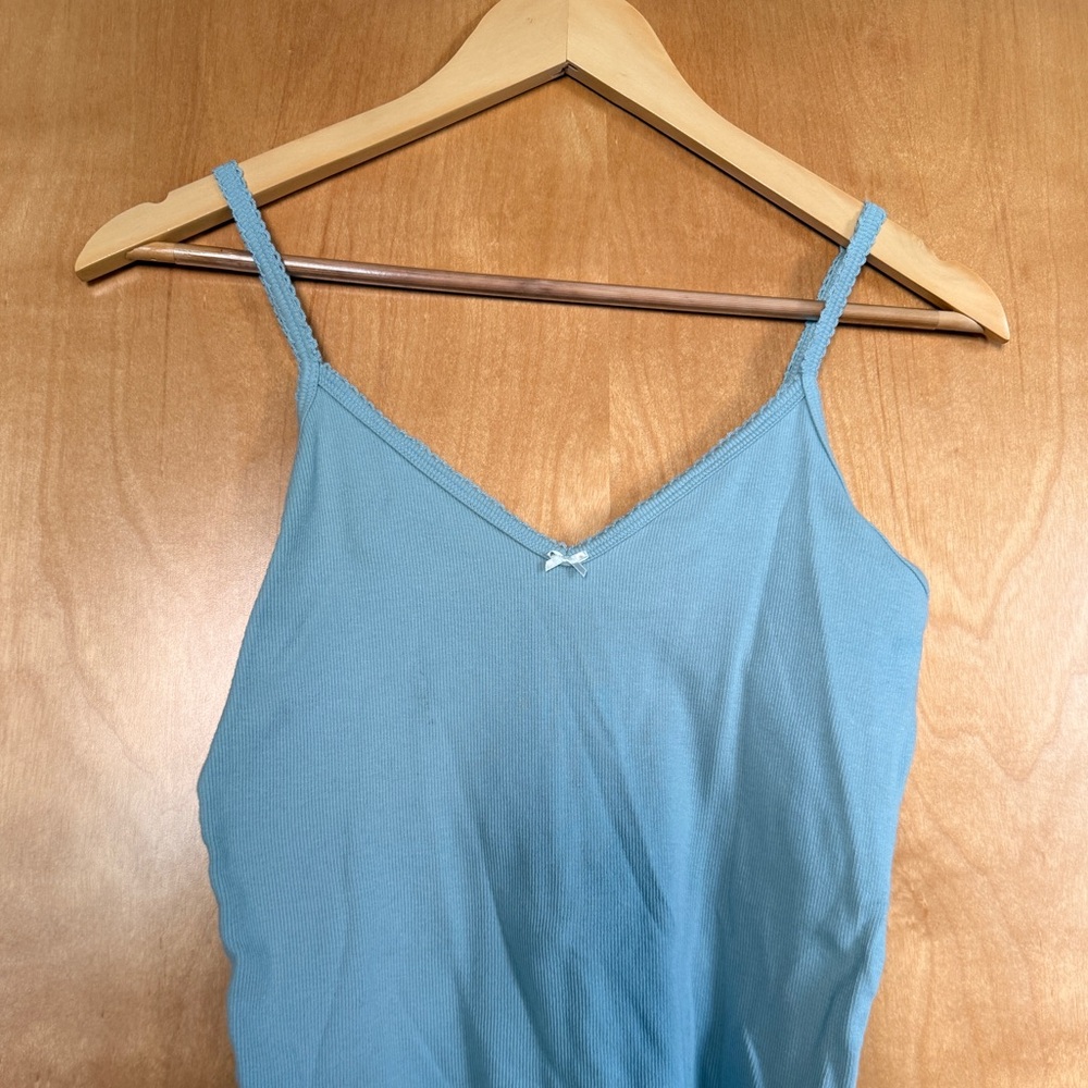 TNA Light Blue Tank Top with Bow Detail